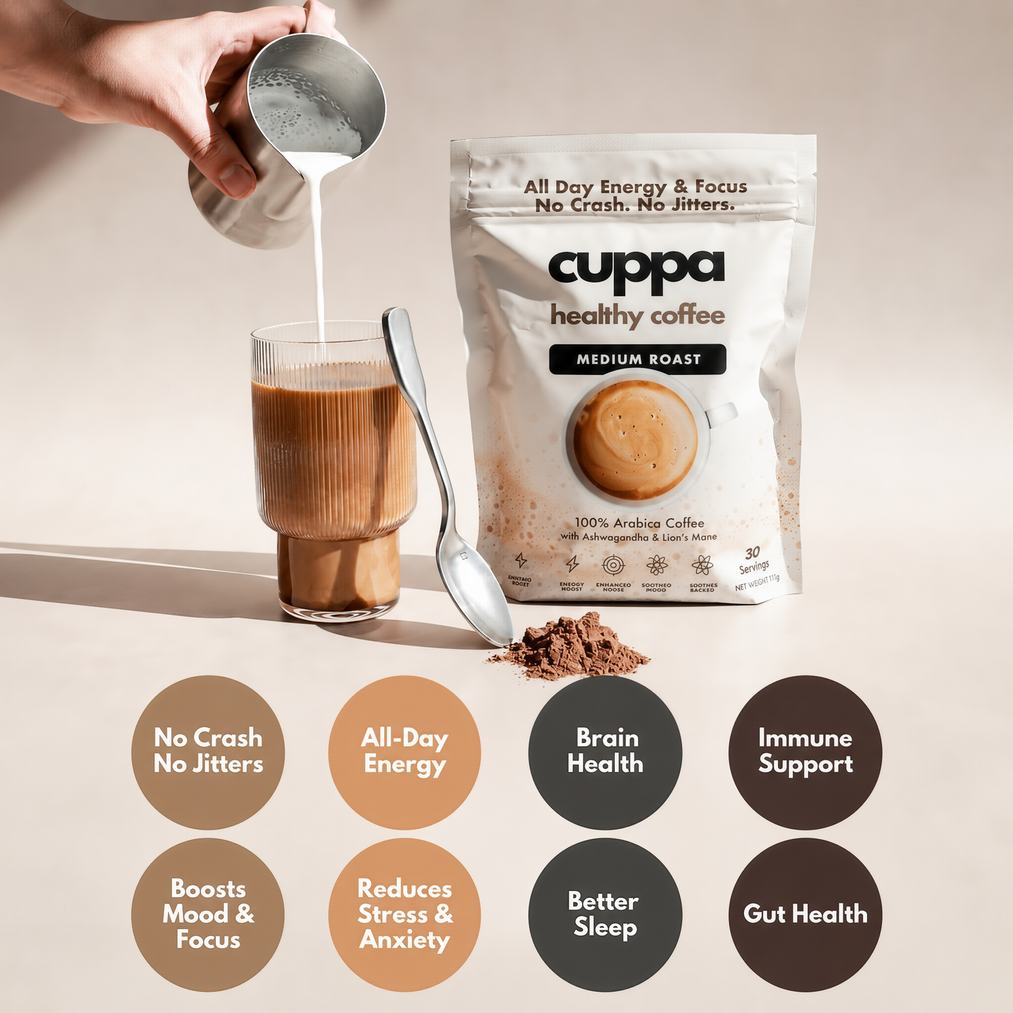 Cuppa Lion’s Mane & Ashwagandha Healthy Coffee 30 Servings